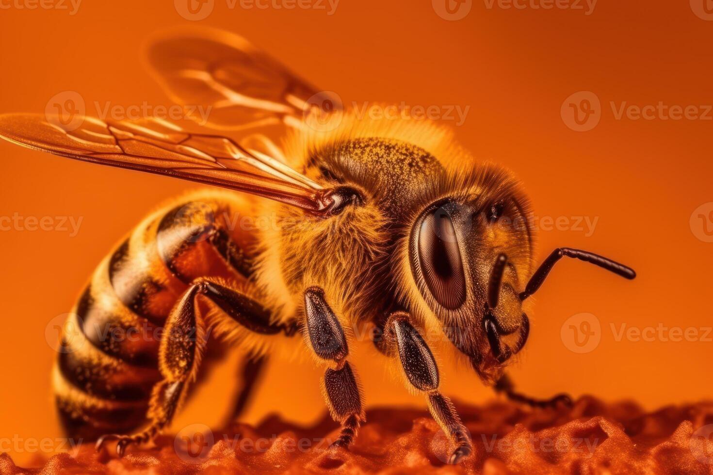corte largo arrastrar A veces a veces macro Disparo de un abeja, difícil a trabajo reunión néctar en vibrante  amarillo floración. generativo ai 22894318 Foto de stock en Vecteezy