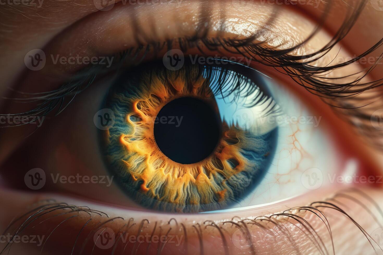 Captivating close up reveals intricate beauty of a woman's eye. photo