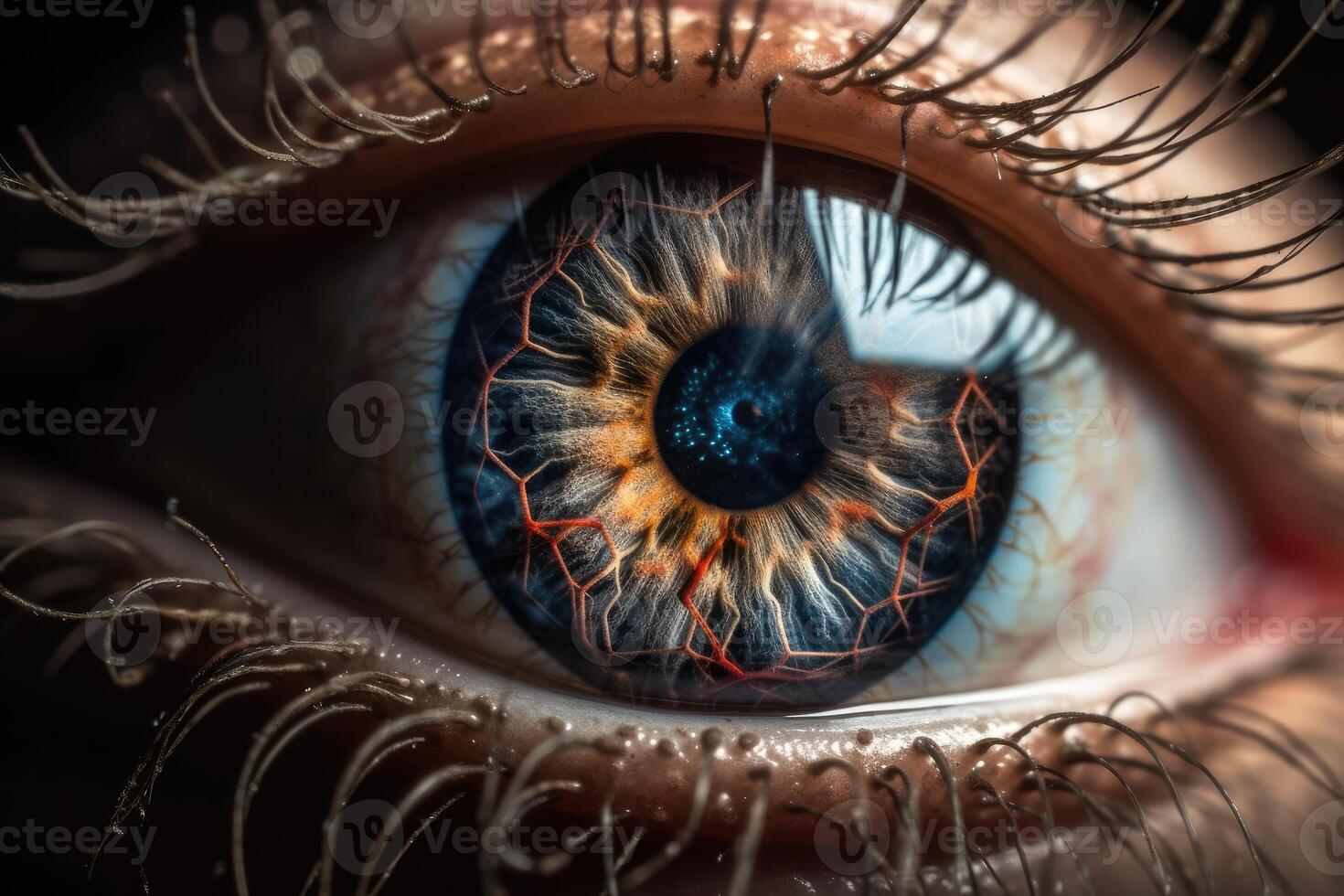 Captivating close up reveals intricate beauty of a woman's eye. photo