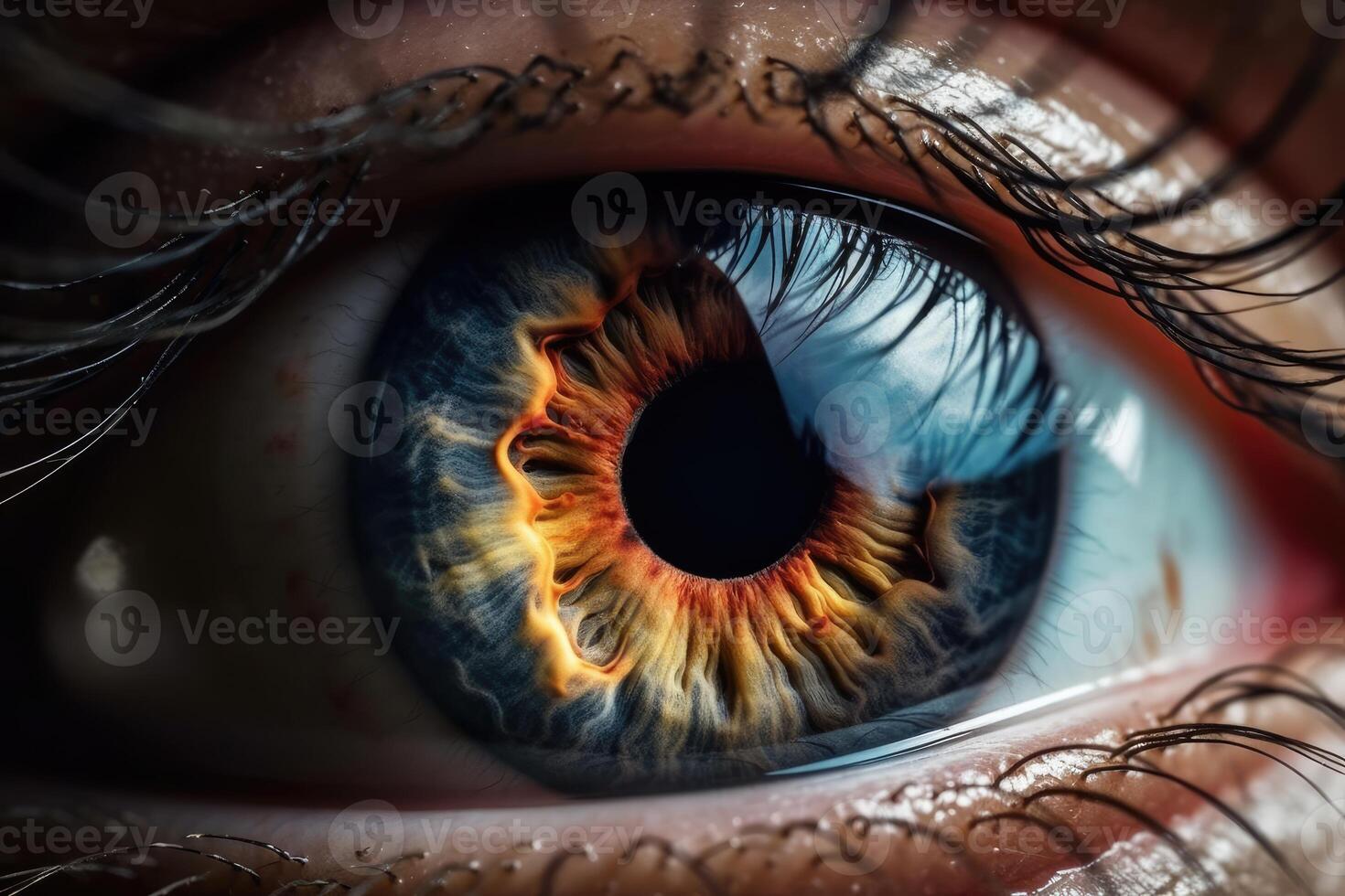 Captivating close up reveals intricate beauty of a woman's eye. photo