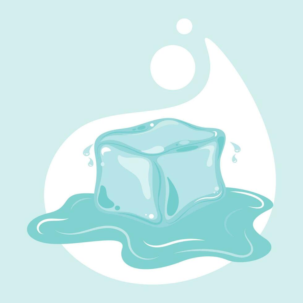 Melting ice cartoon vector illustration graphic