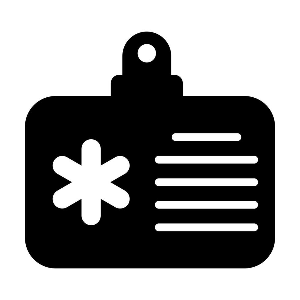 Beautiful icon of medical card, employee id card, hospital pass vector