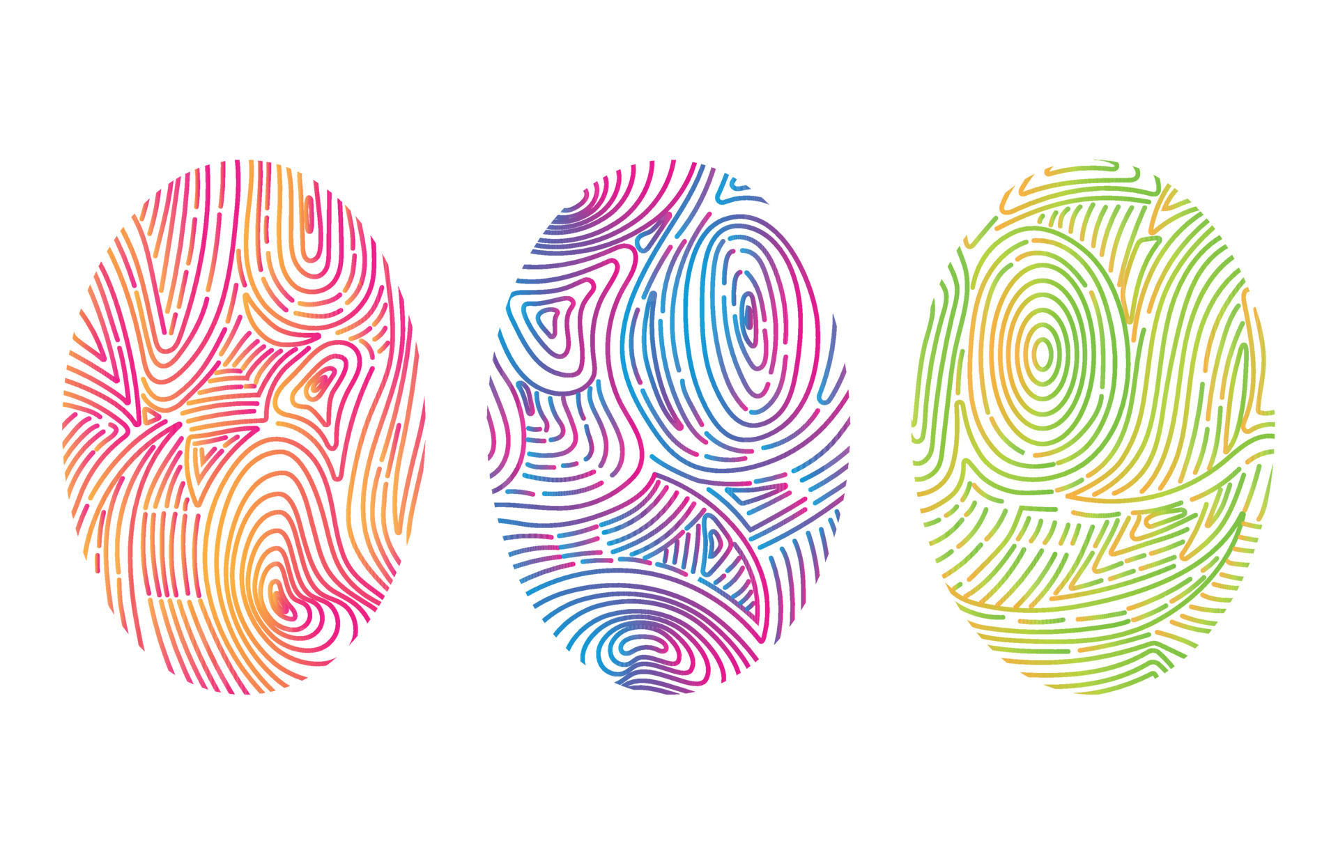 Fingerprints. Digital security authentication concept. Fingerprint vector illustration in