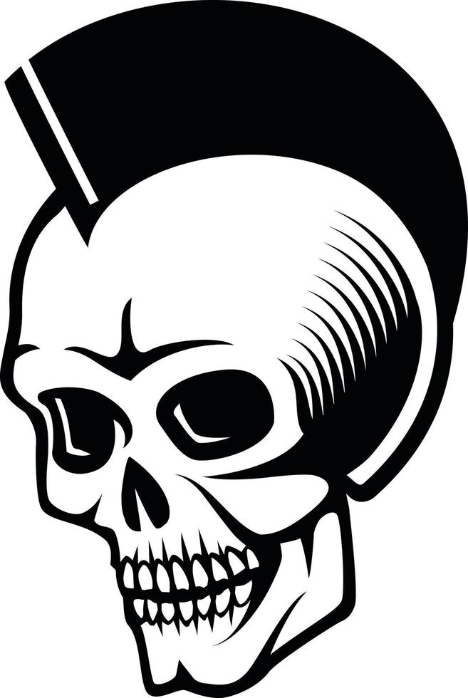 Vector Image Of A Skull With Weird Hairstyle