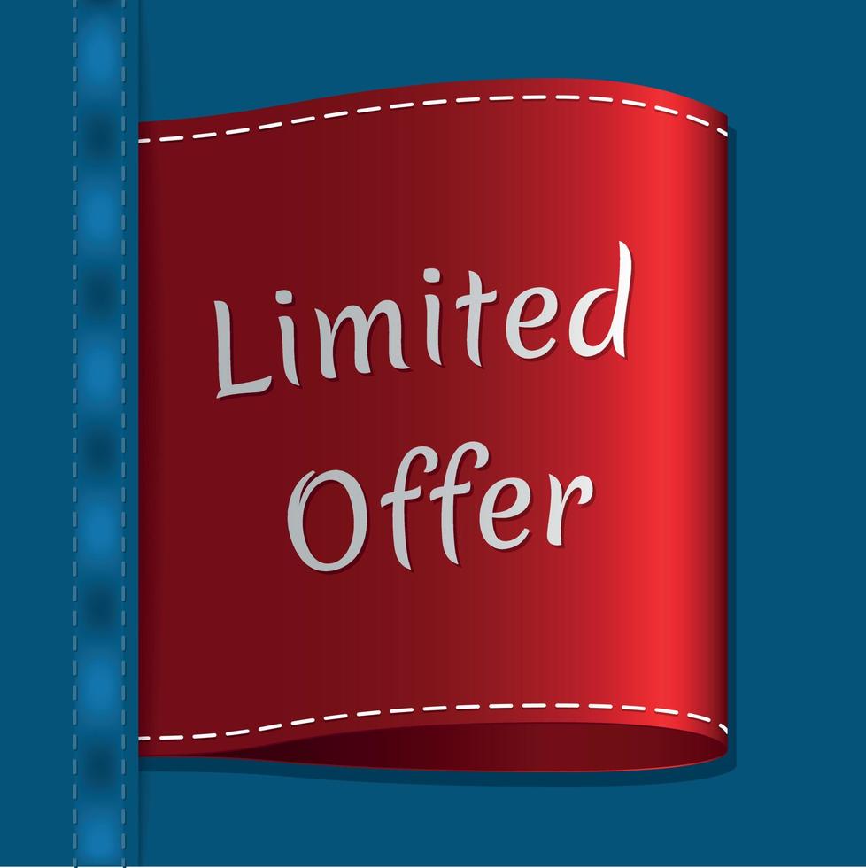 Red Label With Text Limited Offer vector