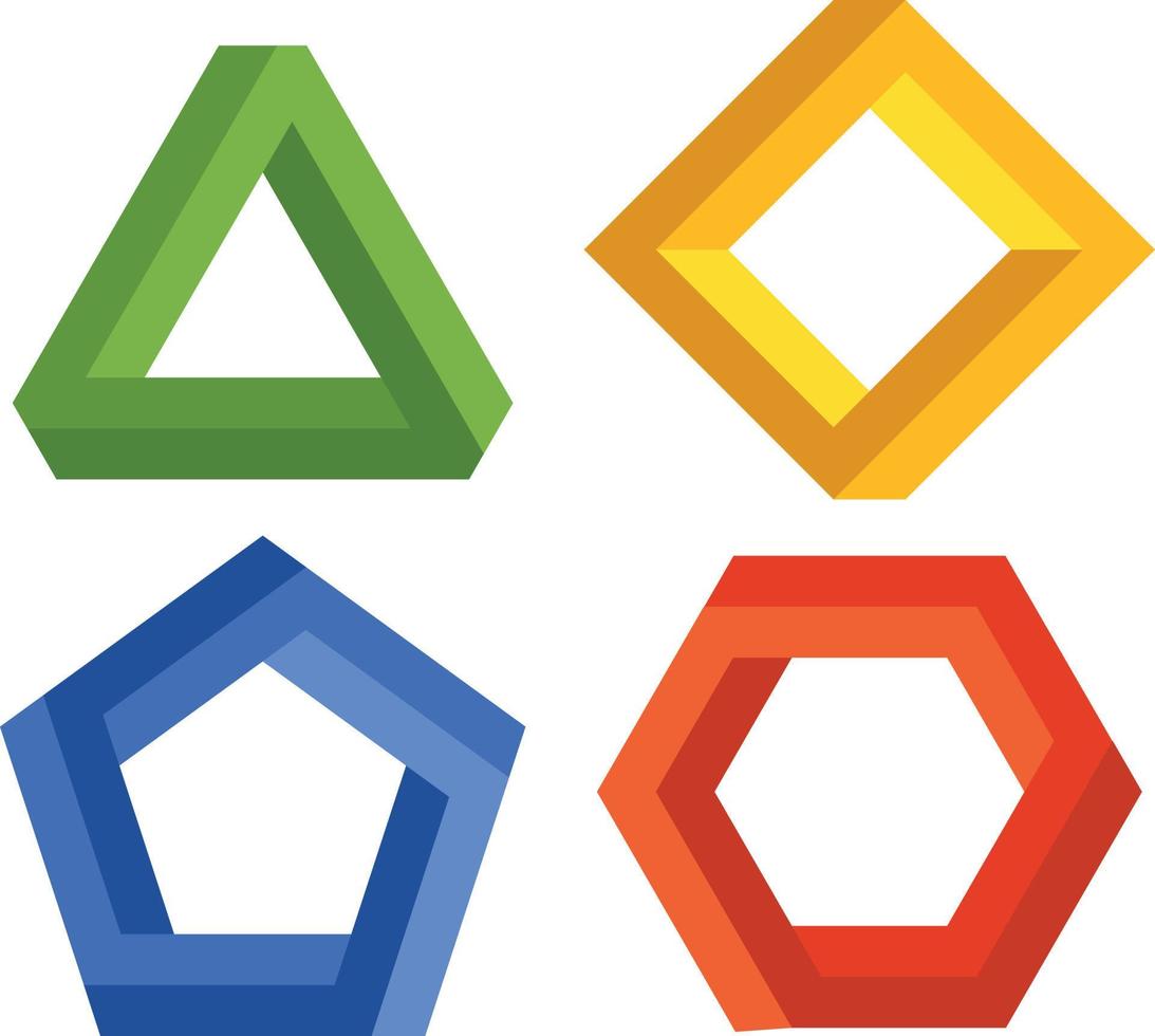 Vector Image Of Four Impossible Geometric Shapes