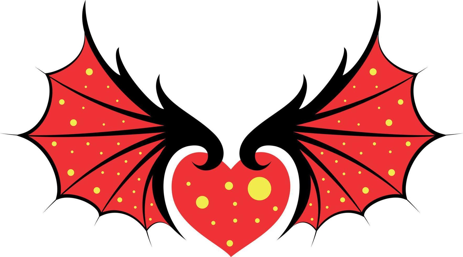 vector imagen de rojo alas y un corazón