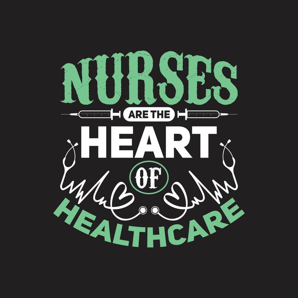Nursing typographic t shirt design vector. vector