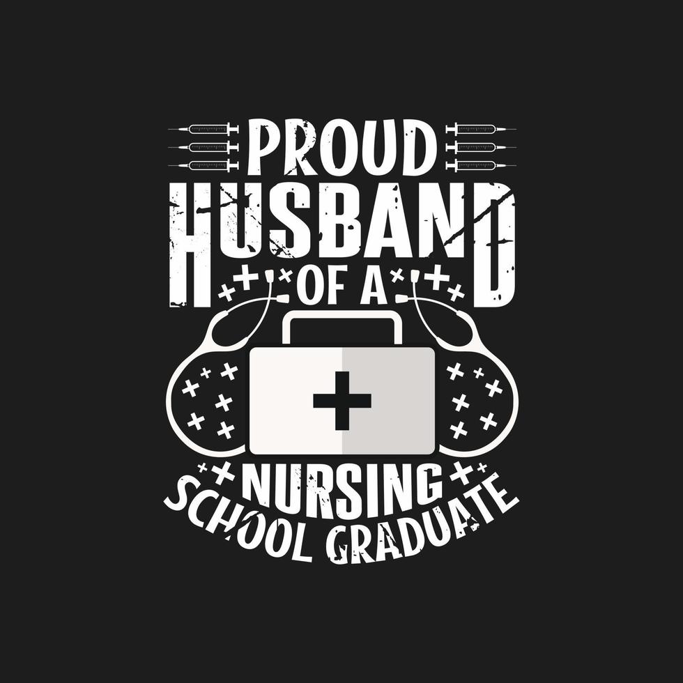 Nursing typographic t shirt design vector. vector