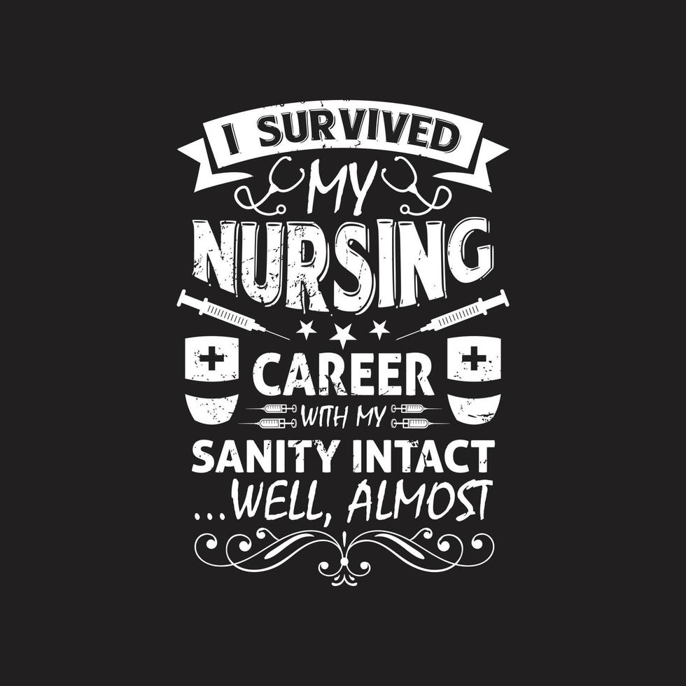 Nurse typographic quotes design vector. vector