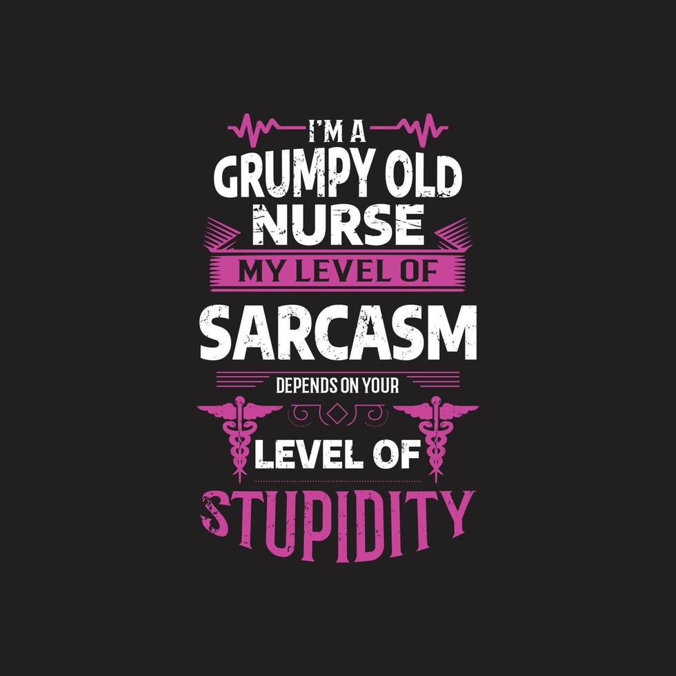 Nurse typographic quotes design vector. vector