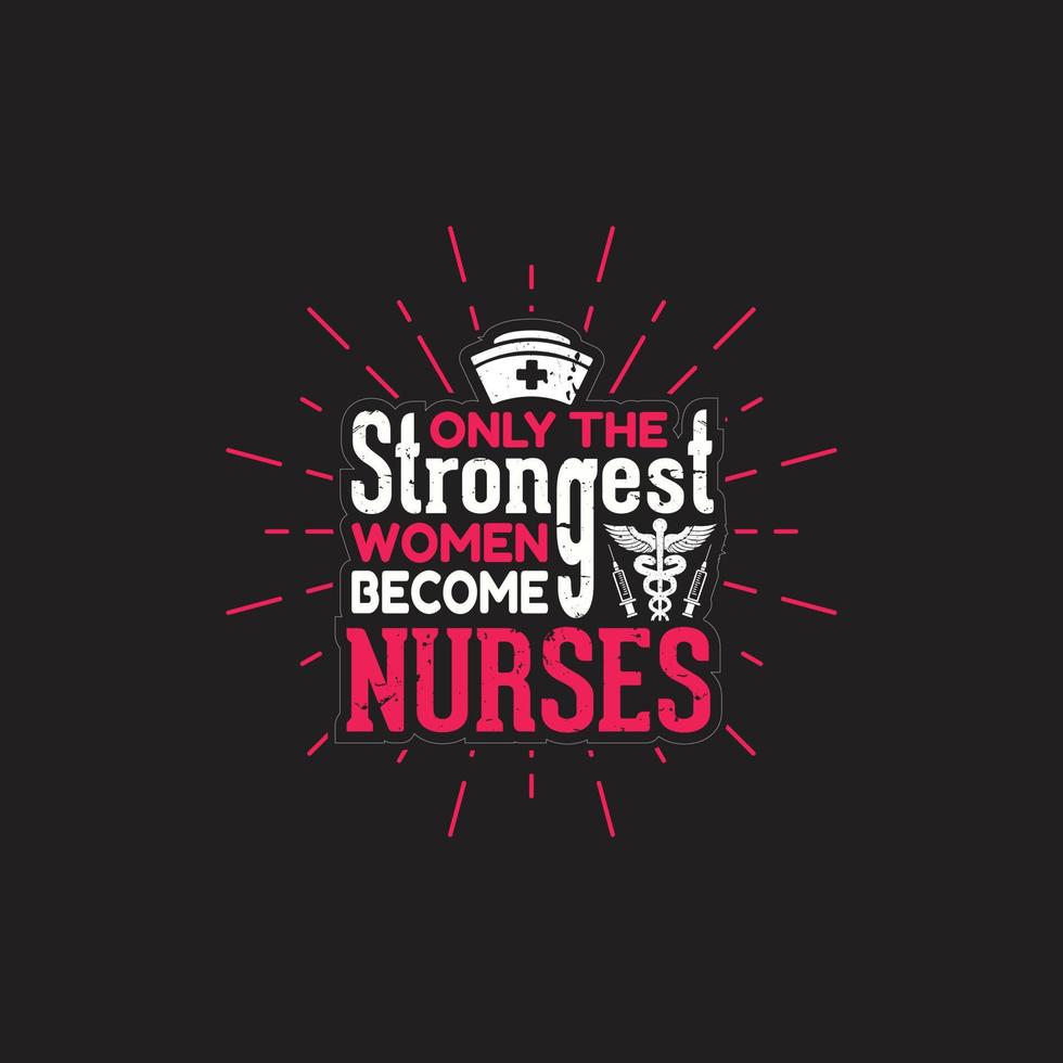 Nurse typographic t shirt design vector. vector