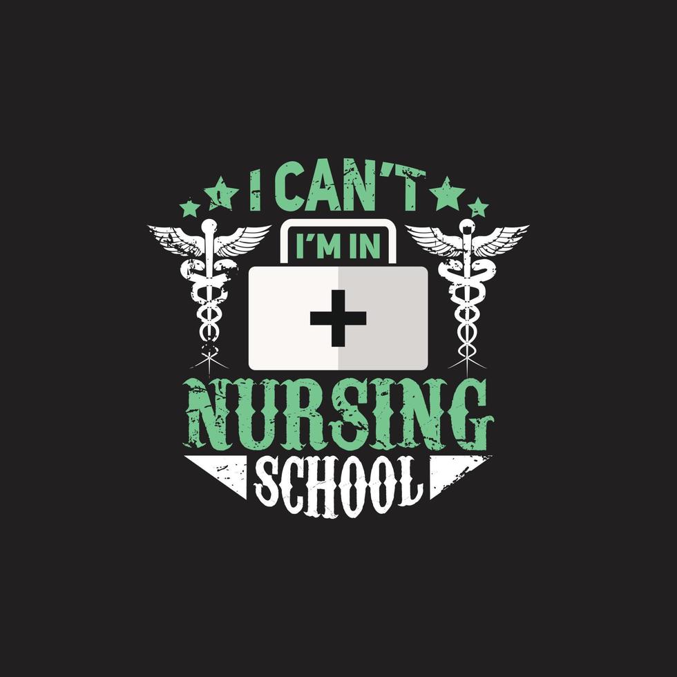 Nursing typographic t shirt design vector. vector