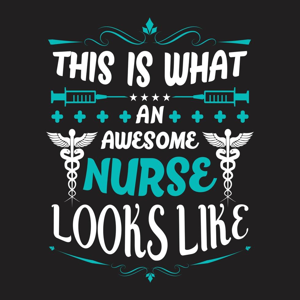 Nurse typographic t shirt design vector. vector