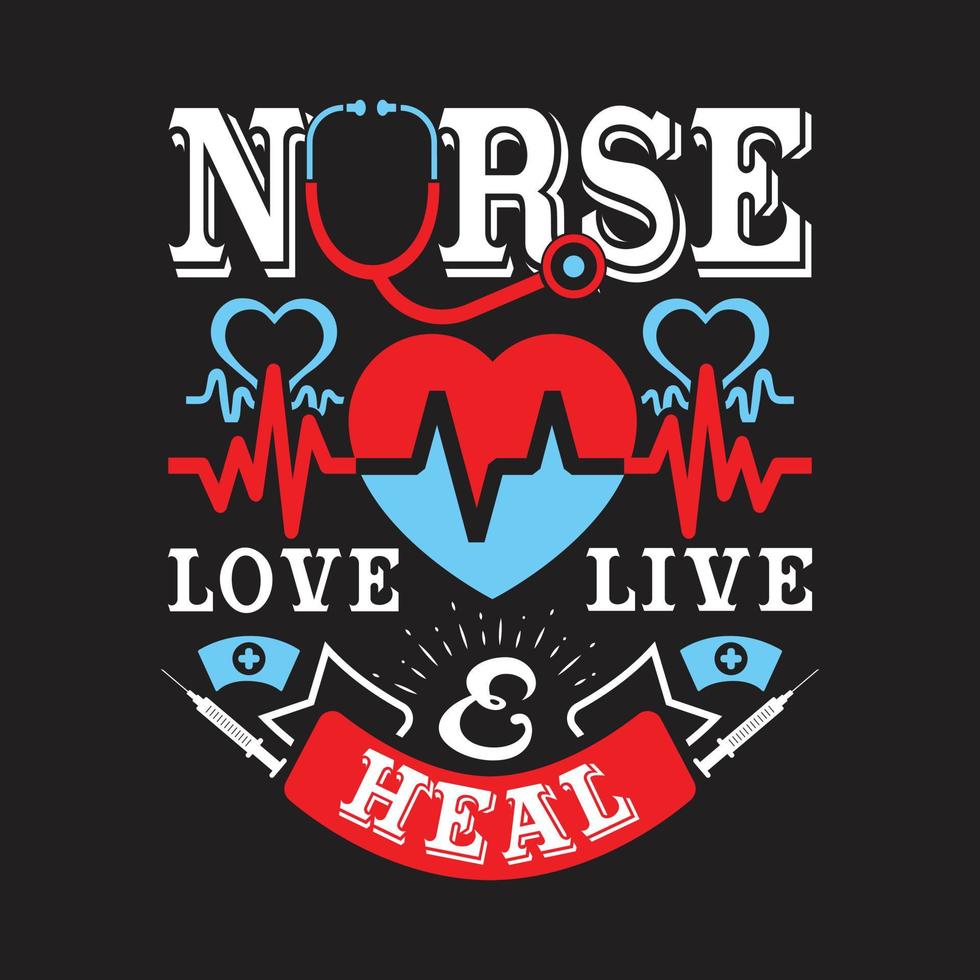 Nurse typographic t shirt design vector. vector