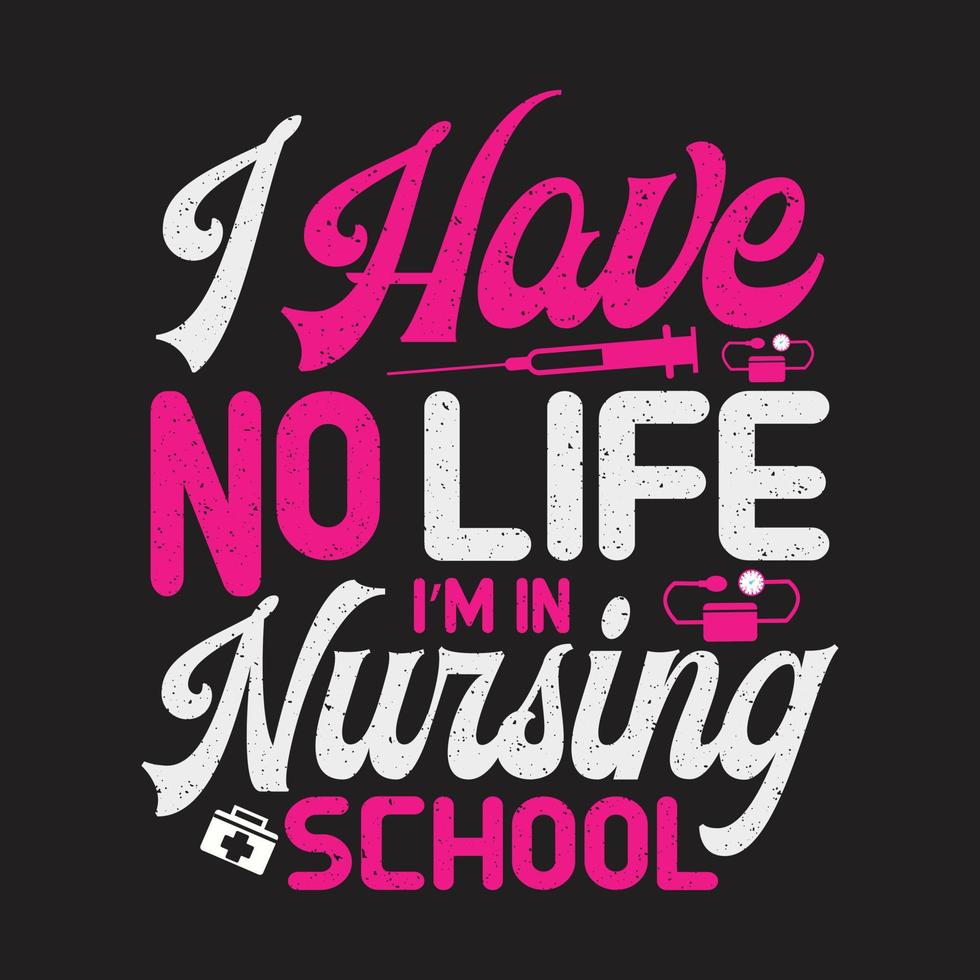 Nurse typographic t shirt design vector. vector