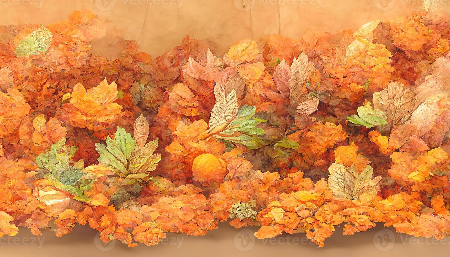 Exceptional Autumn display podium decoration background with orange leaves, trees, gift box, product display mock up. photo