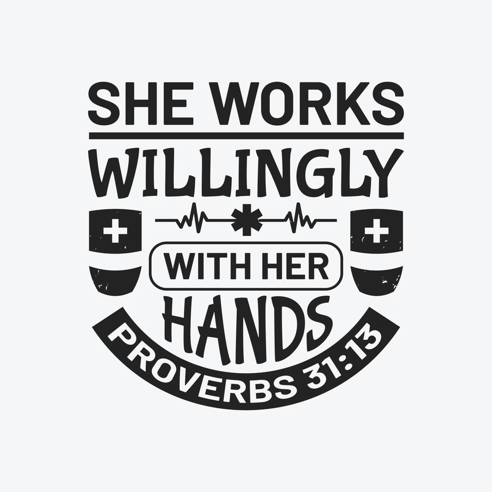 Nurse typographic t shirt design vector. vector