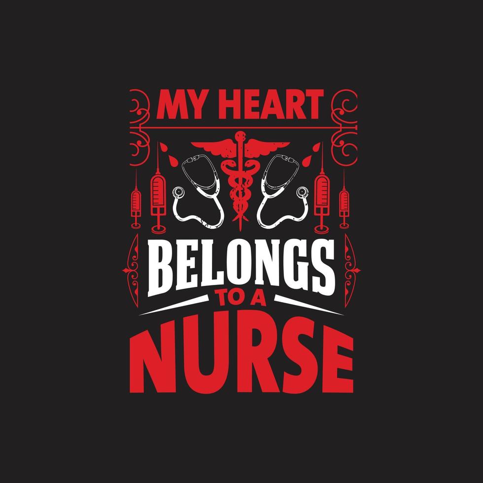 Nurse typographic quotes design vector. vector