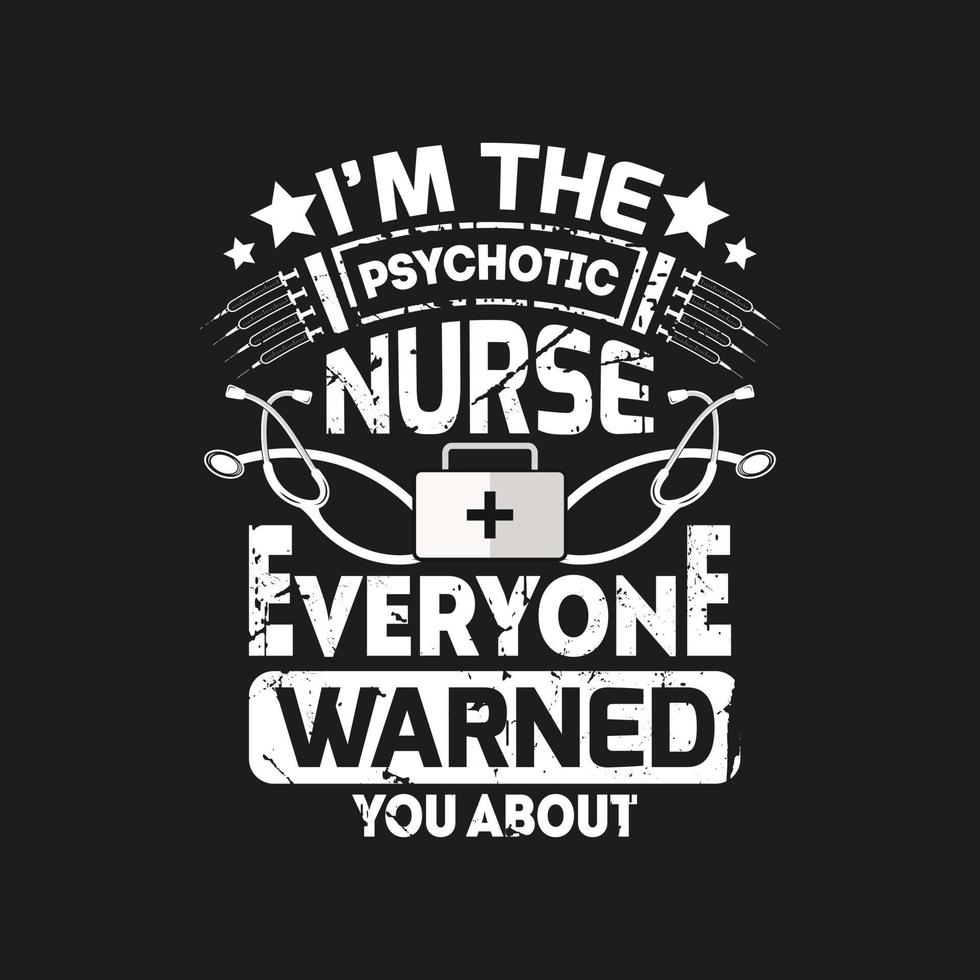 Nursing typographic t shirt design vector. vector