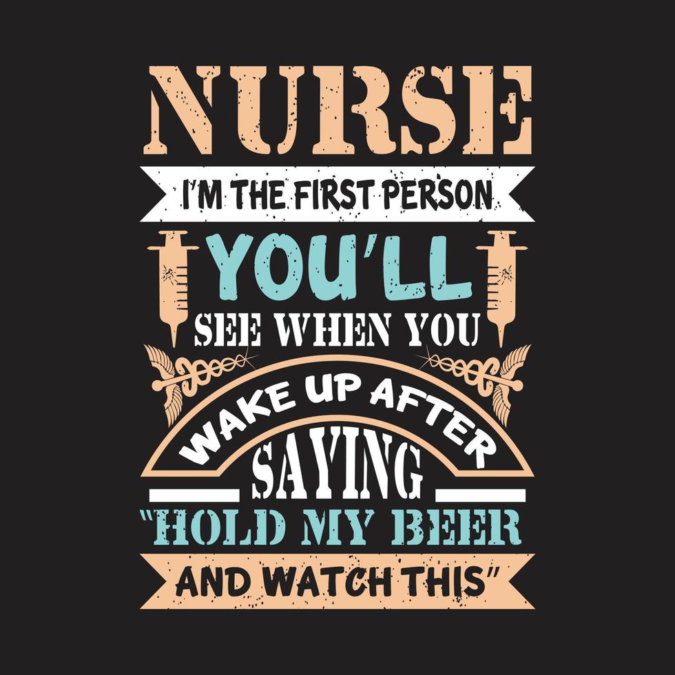 Nurse typographic t shirt design vector. vector