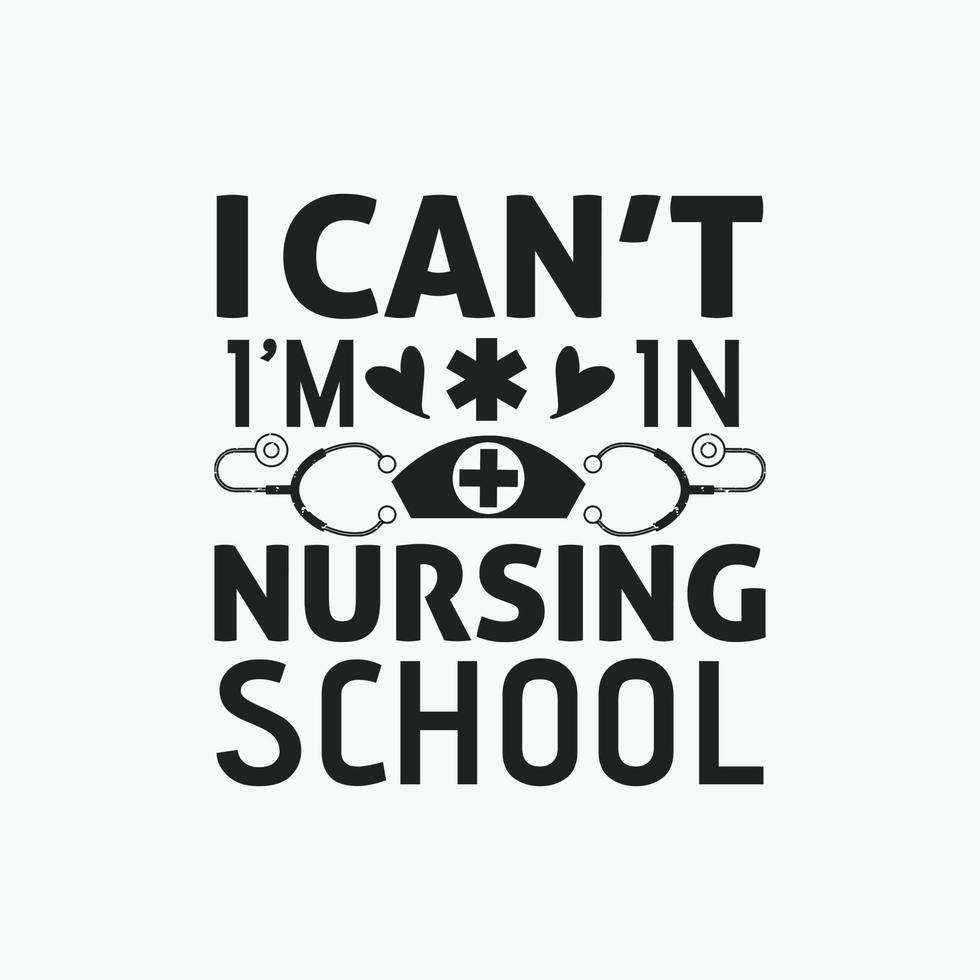 Nurse typographic slogan design vector graphic.
