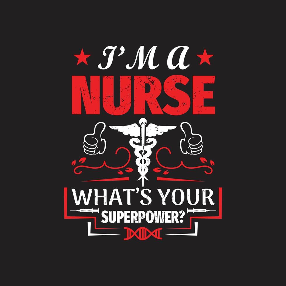 Nurse typographic quotes design vector. vector