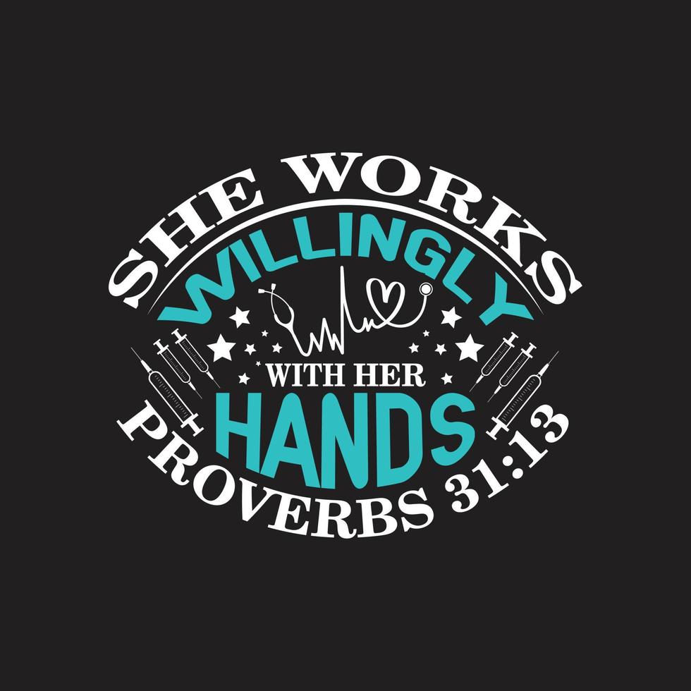 Nursing typographic t shirt design vector. vector