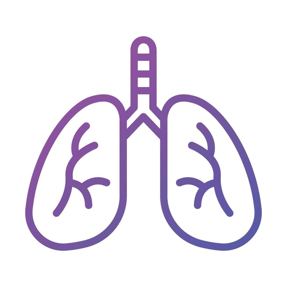 Lungs with modern style vector icon