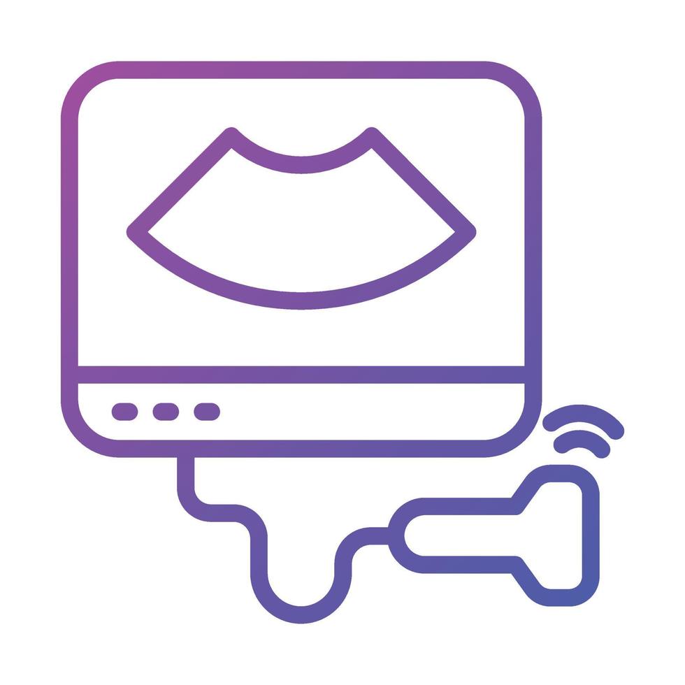 Ultrasound machine icon in modern style, medical device vector
