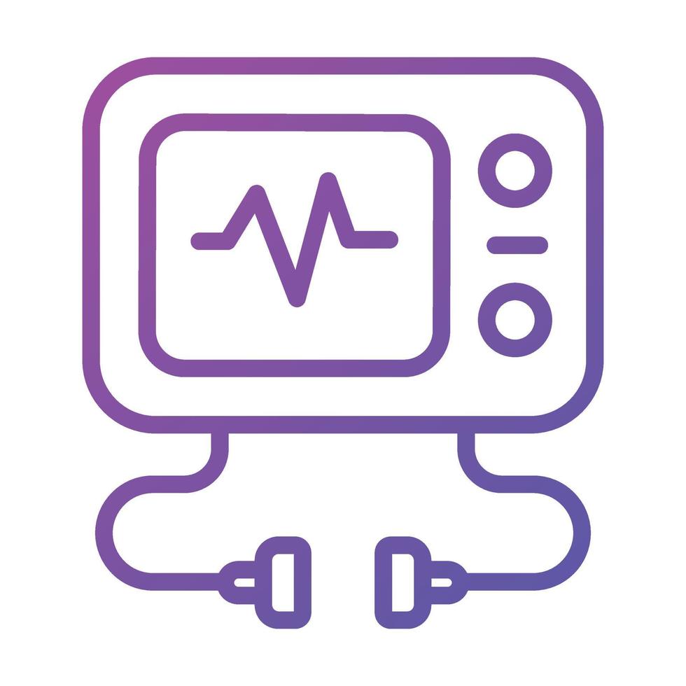 A medical equipment to monitor heartbeat, editable design of ecg machine vector