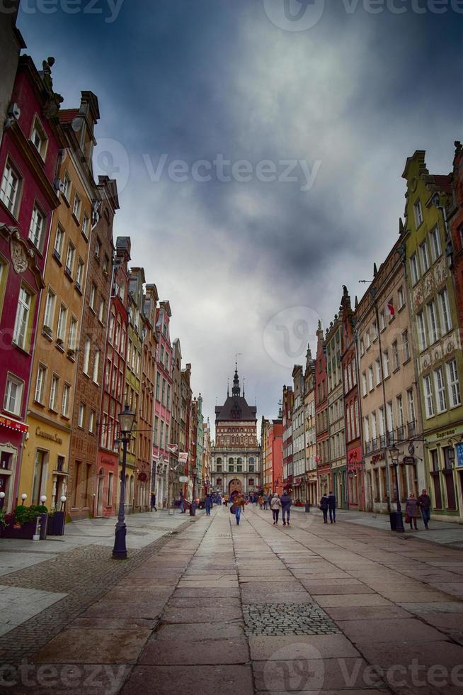 somewhere in the old town in November Gdansk photo