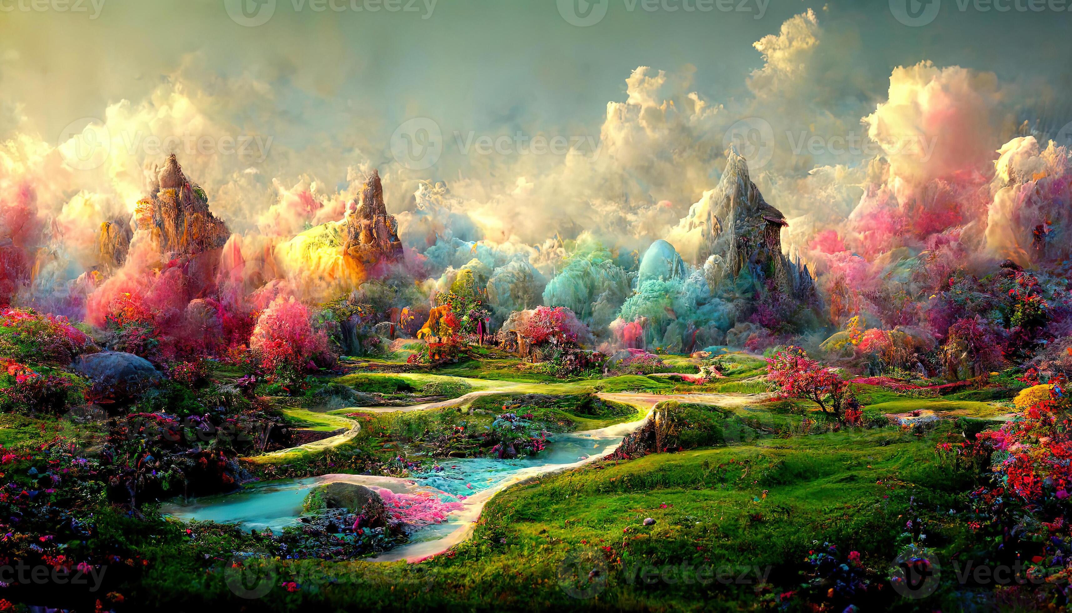 a beautiful fantasy dream world, trending on