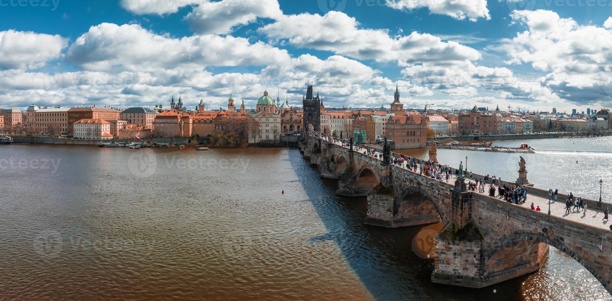 Scenic spring panoramic aerial view of the Old Town pier architecture photo