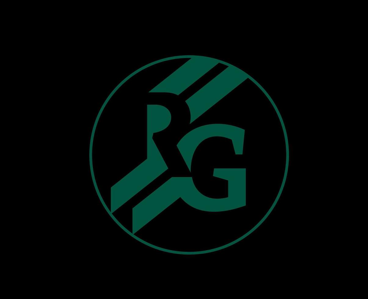 Roland Garros Symbol Green French Open Tennis tournament Logo Champion Design Vector Abstract Illustration With Black Background