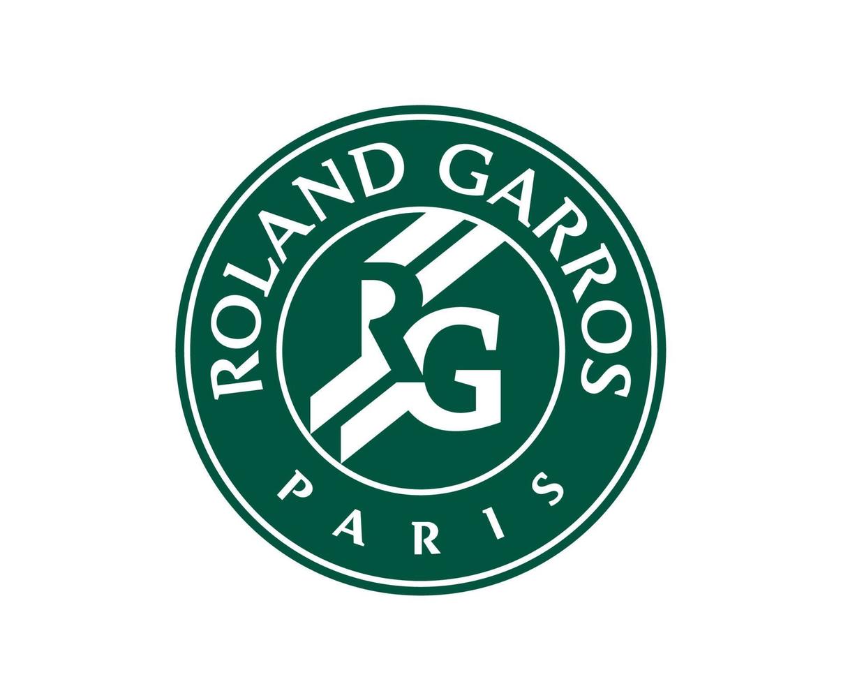 Roland Garros Tournament Symbol Logo Green French Open Tennis Champion Design Vector Abstract Illustration