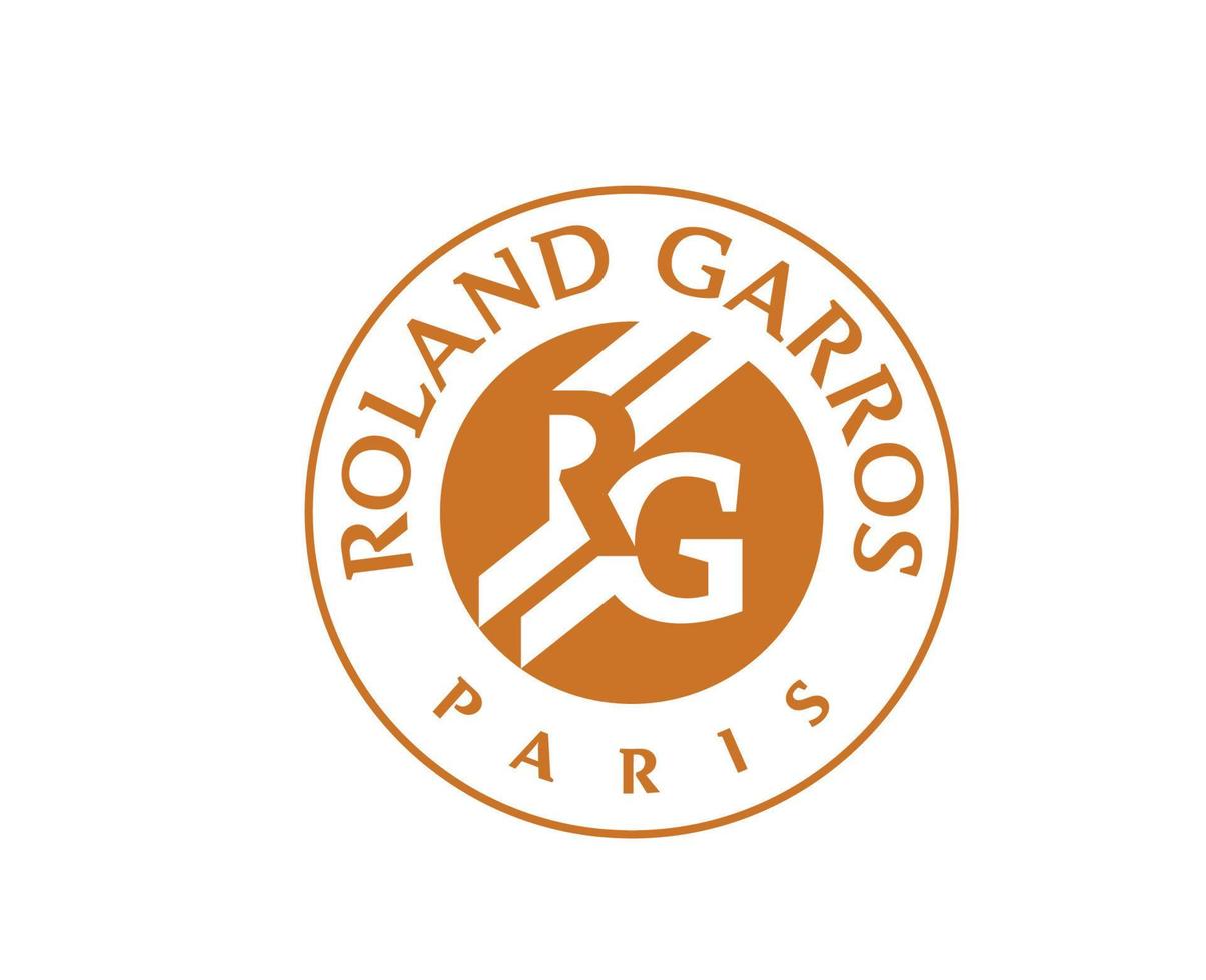 roland garros torneo tenis símbolo naranja francés abierto logo campeón diseño vector resumen ilustración