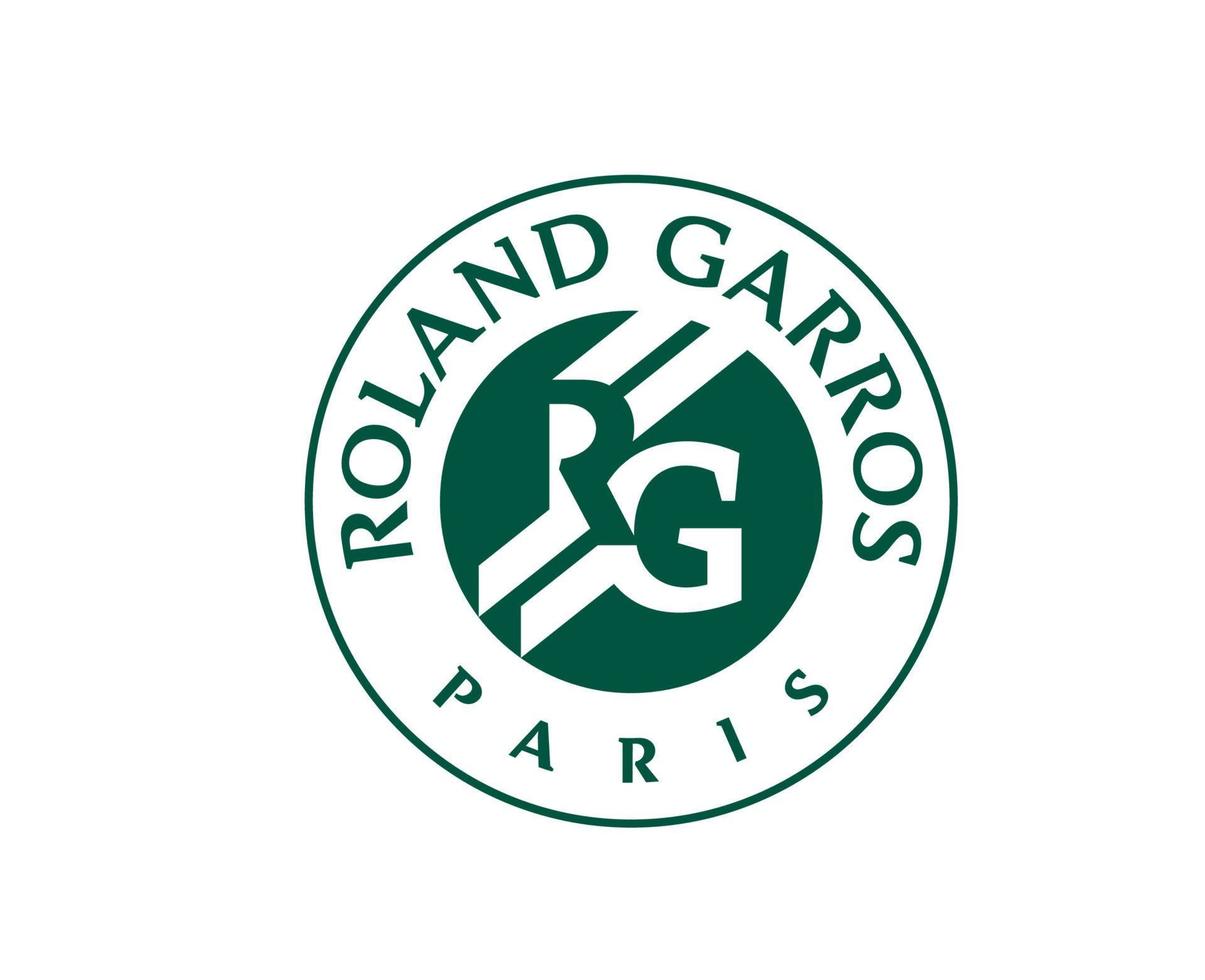 Roland Garros Tournament Tennis Symbol Green French Open Logo Champion Design Vector Abstract Illustration