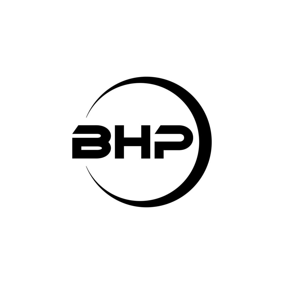 bhp letra logo diseño en ilustración. vector logo, caligrafía diseños para logo, póster, invitación, etc.