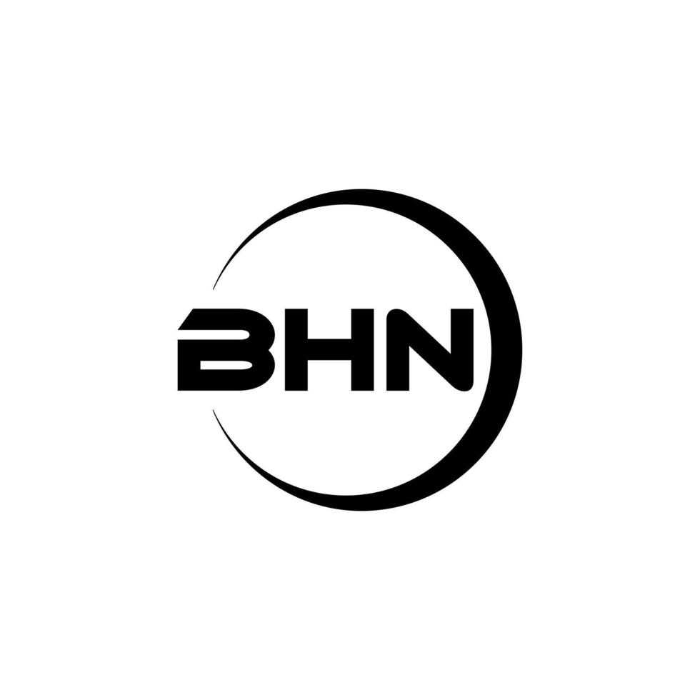 bhn letra logo diseño en ilustración. vector logo, caligrafía diseños para logo, póster, invitación, etc.