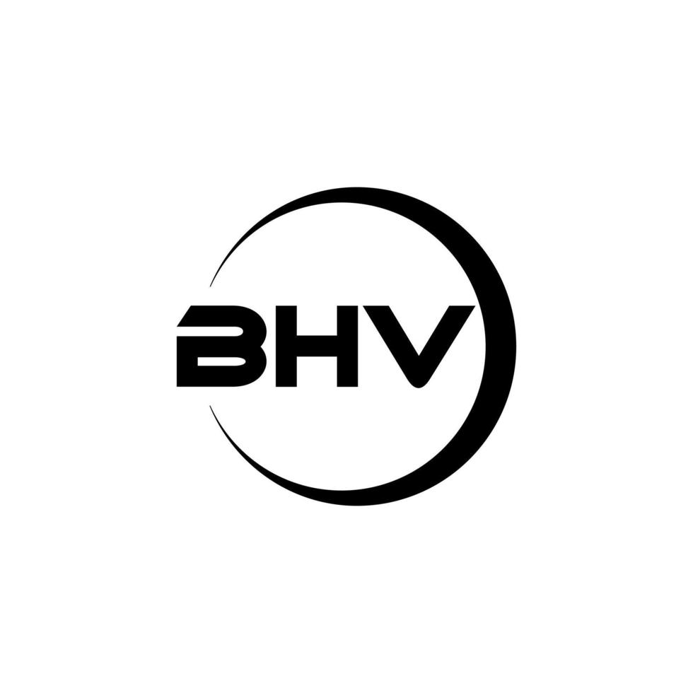 BHV letter logo design in illustration. Vector logo, calligraphy designs for logo, Poster, Invitation, etc.