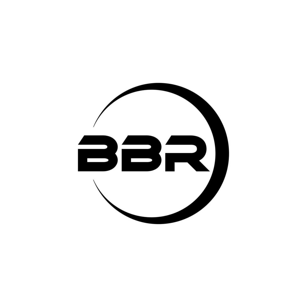 BBR letter logo design in illustration. Vector logo, calligraphy designs for logo, Poster, Invitation, etc.