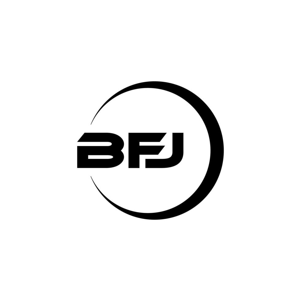 bfj letra logo diseño en ilustración. vector logo, caligrafía diseños para logo, póster, invitación, etc.