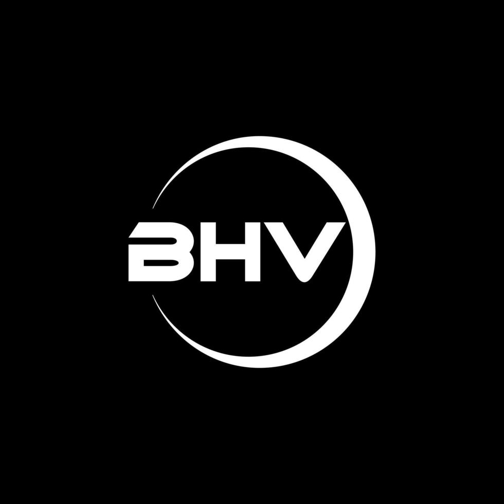 bhv letra logo diseño en ilustración. vector logo, caligrafía diseños para logo, póster, invitación, etc.