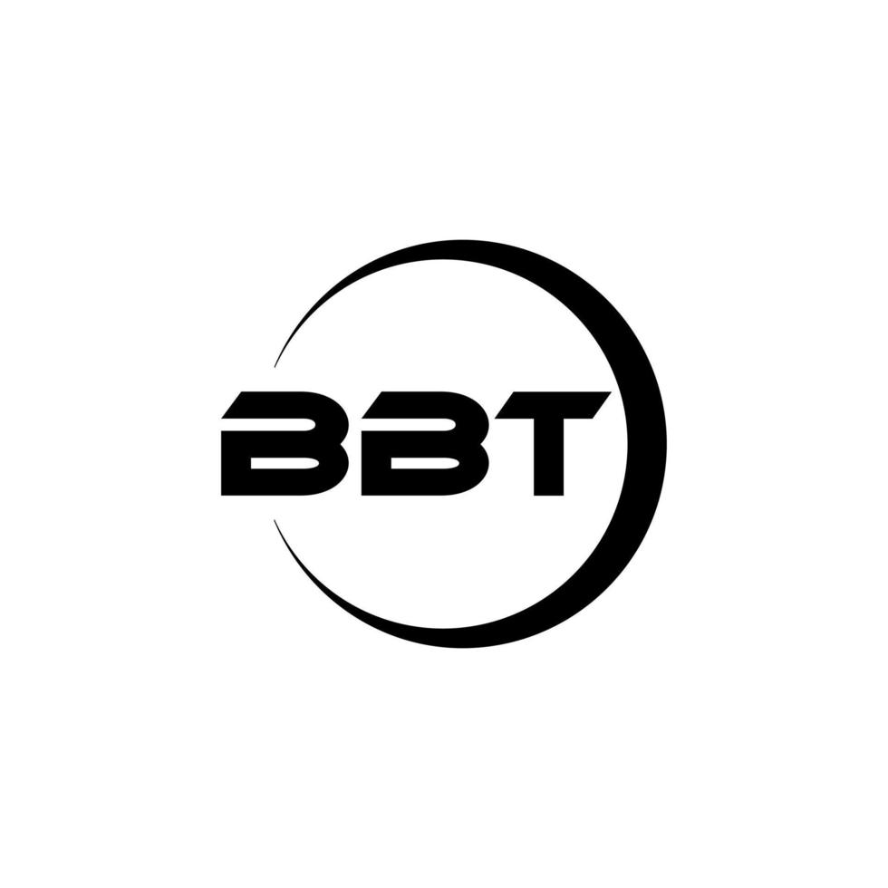 BBT letter logo design in illustration. Vector logo, calligraphy