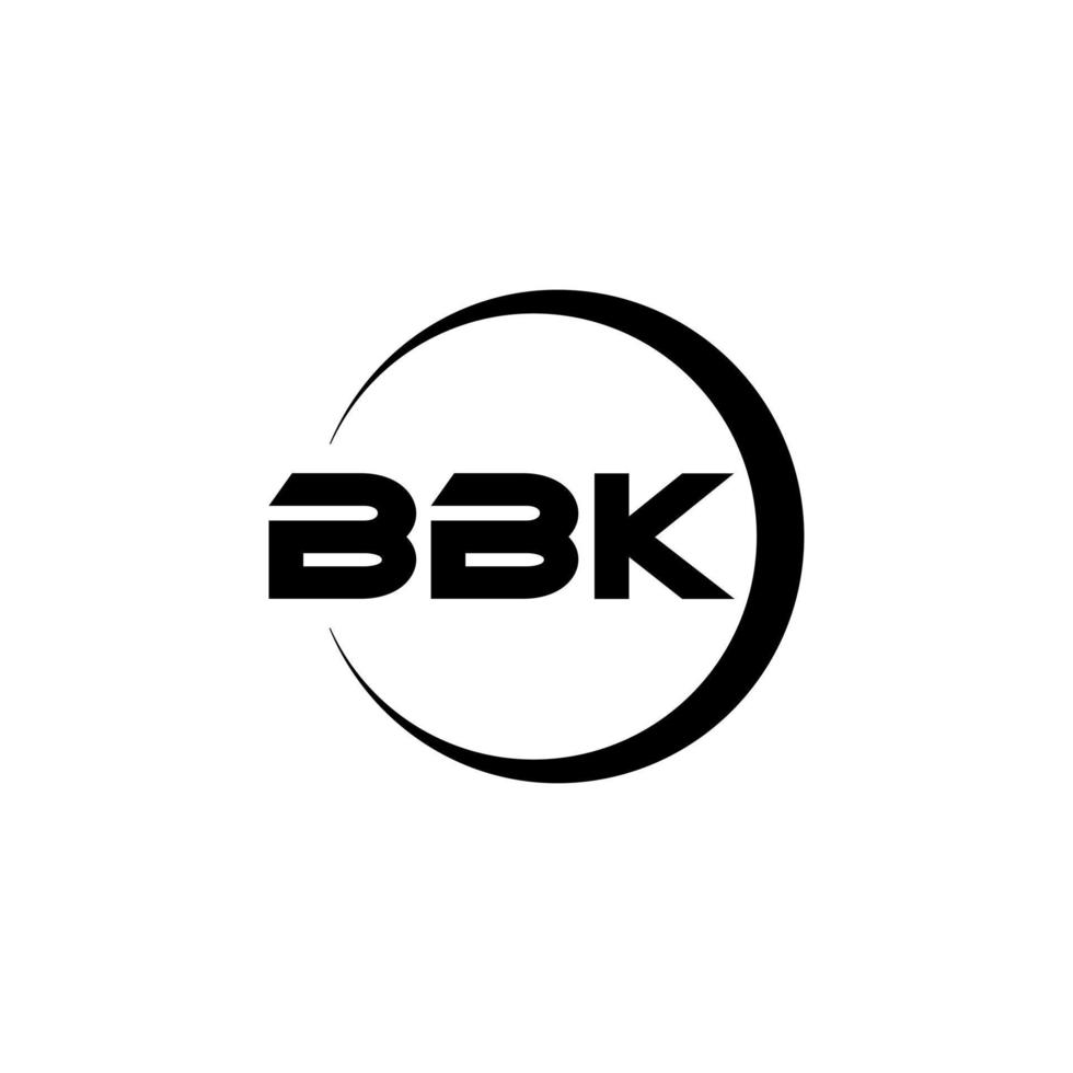 bbk letra logo diseño en ilustración. vector logo, caligrafía diseños para logo, póster, invitación, etc.