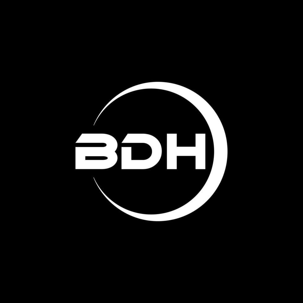 BDH letter logo design in illustration. Vector logo, calligraphy designs for logo, Poster