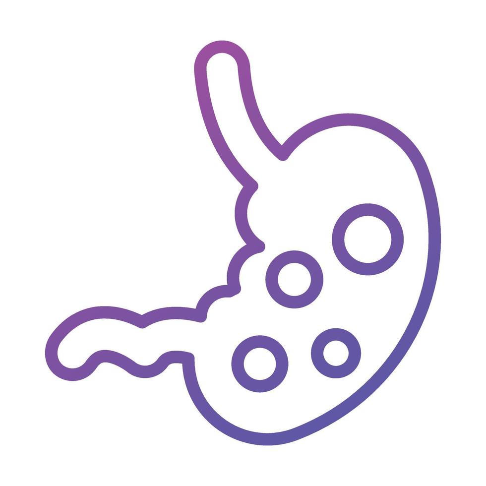 Human body organ to receive and process food, stomach vector icon