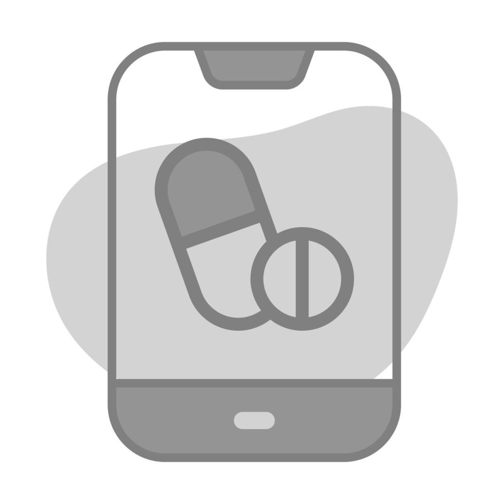 Pills inside mobile denoting concept of online pharmacy store vector