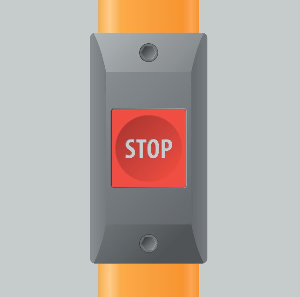 Vector Image Of A Stop Button In A Public Transport